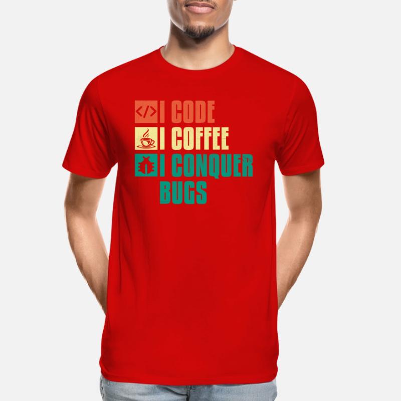 Kaffee-Codierung Programmierer Programmierer Entwickler Nerd Coff Männer Premium Bio T-Shirt