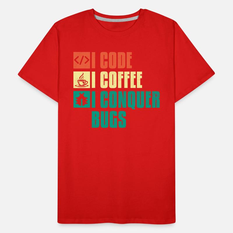 Kaffee-Codierung Programmierer Programmierer Entwickler Nerd Coff Männer Premium Bio T-Shirt