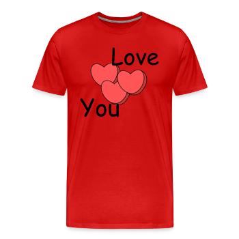 Love you - Men's Premium Organic T-Shirt - red - Front - Damien (186cm)