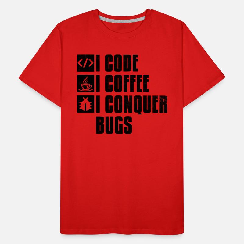 Kaffee-Codierung Programmierer Programmierer Entwickler Nerd Coff Männer Premium Bio T-Shirt