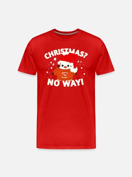 Funny Christmas Pinguin - Männer Premium Bio T-Shirt - Rot