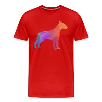BULL TERRIER colorful - Men's Premium Organic T-Shirt - red - Front - Damien (186cm)