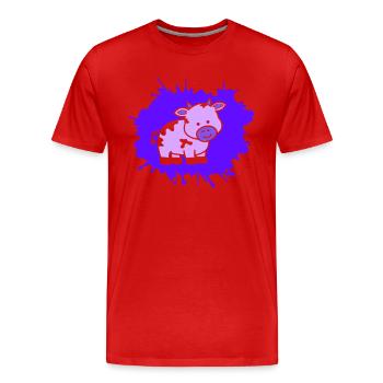 kuh klecks - Männer Premium Bio T-Shirt - Rot - Vorne - Damien (186cm)