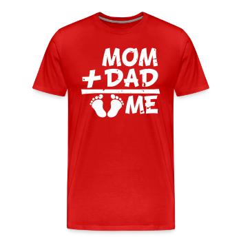 Maman enceinte et papa moi grossesse ventre - T-shirt bio Premium Homme - rouge - Devant - Damien (186cm)