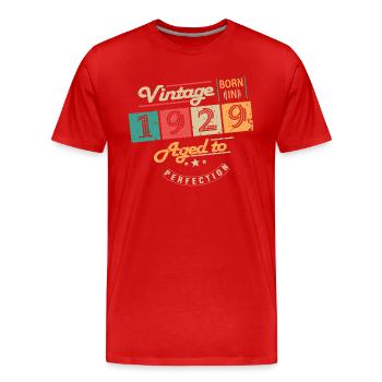 Original 1929 Jahrgang - 1929 Geburtstagsgeschenk - Männer Premium Bio T-Shirt - Rot - Vorne - Damien (186cm)