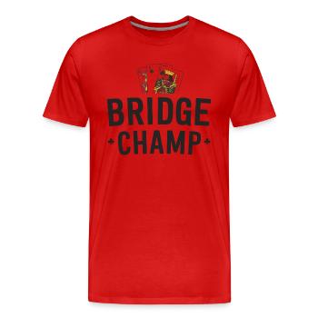 Cadeau pour le jeu de cartes Bridge - T-shirt bio Premium Homme - rouge - Devant - Damien (186cm)