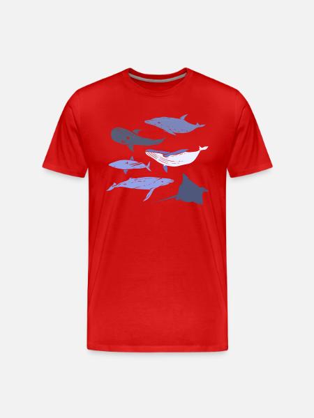 Meerestiere Walbiologe - Männer Premium Bio T-Shirt - Rot