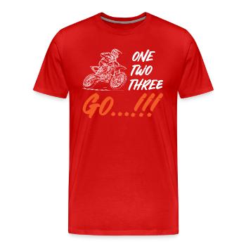 One Two Three Go Motocross - Männer Premium Bio T-Shirt - Rot - Vorne - Damien (186cm)