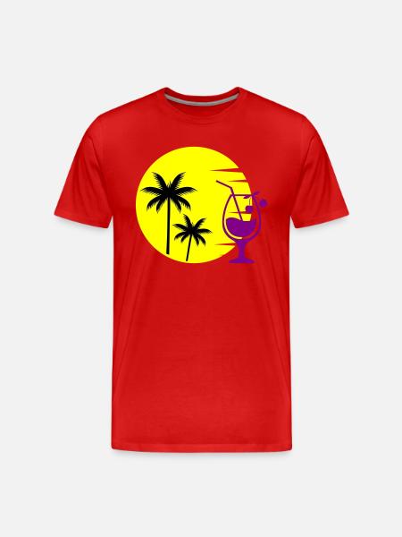cocktail sunset - Men's Premium Organic T-Shirt - red
