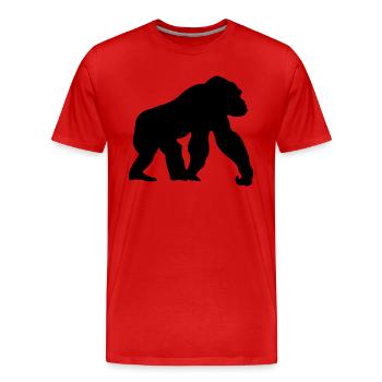 singe - T-shirt bio Premium Homme - rouge - Devant - Damien (186cm)