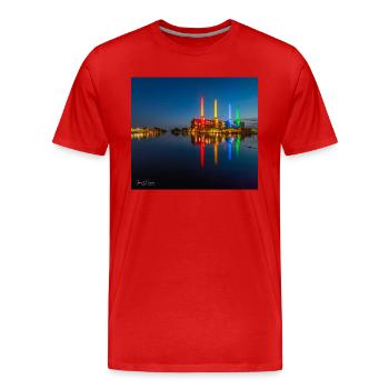 Kraftwerk bunt Wolfsburg - Männer Premium Bio T-Shirt - Rot - Vorne - Damien (186cm)