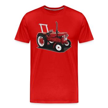 Classic Tractor // Bulldog // Illustration - Men's Premium Organic T-Shirt - red - Front - Damien (186cm)