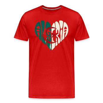 L'Algérie Dans Mon Cœur - T-shirt bio Premium Homme - rouge - Devant - Damien (186cm)