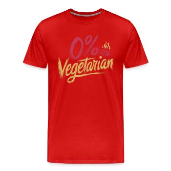 0% Vegetarian 11 - Männer Premium Bio T-Shirt - Rot - Vorne - Damien (186cm)
