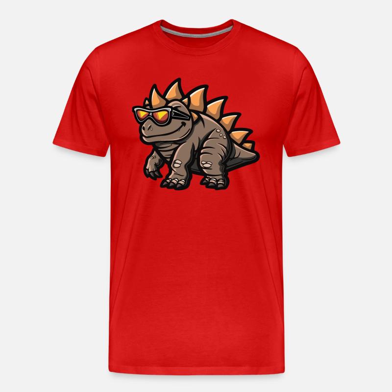 Dinosaurier stegosaurus Comic Cool - Männer Premium Bio T-Shirt - Rot