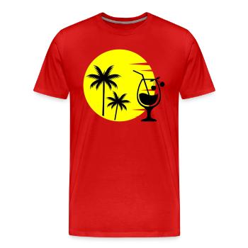 cocktail sunset - Männer Premium Bio T-Shirt - Rot - Vorne - Damien (186cm)