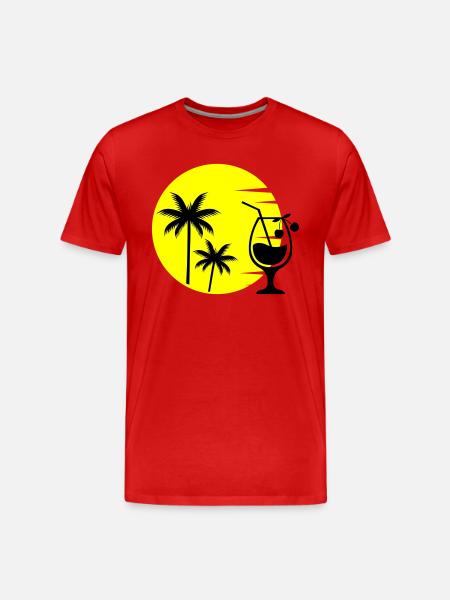 cocktail sunset - Männer Premium Bio T-Shirt - Rot