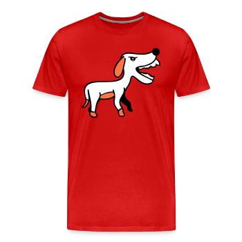 Chien, Furieux, Mordant, Dangereux, Agressif, Attaque - T-shirt bio Premium Homme - rouge - Devant - Damien (186cm)