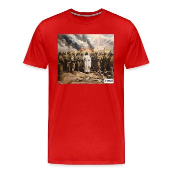 3ème guerre mondiale - T-shirt bio Premium Homme - rouge - Devant - Damien (186cm)