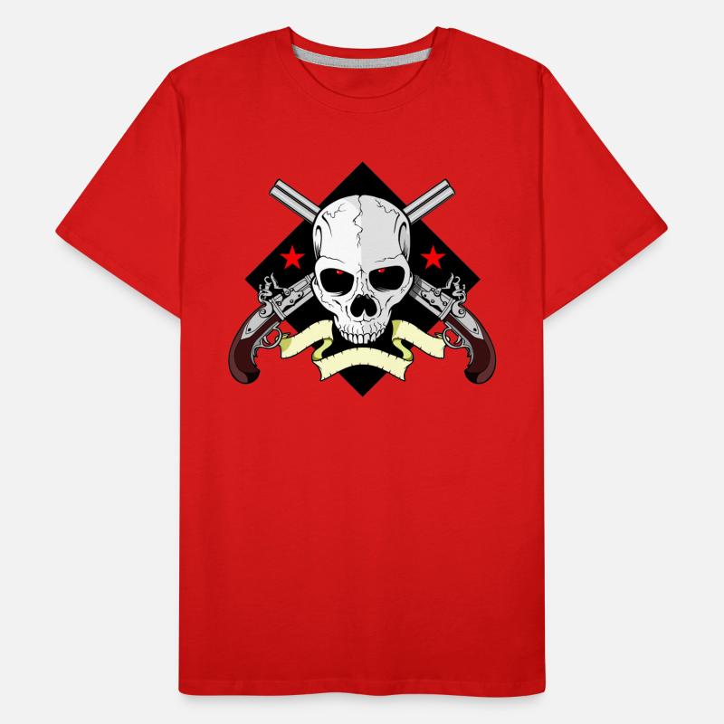 Skull mit Waffen Männer Premium Bio T-Shirt