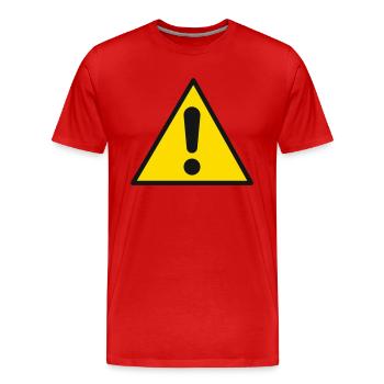 achtung - Männer Premium Bio T-Shirt - Rot - Vorne - Damien (186cm)
