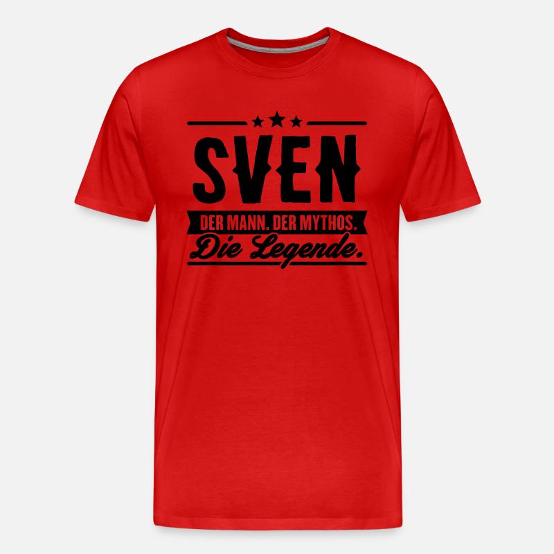Mann Mythos Legende Sven - Männer Premium Bio T-Shirt - Rot