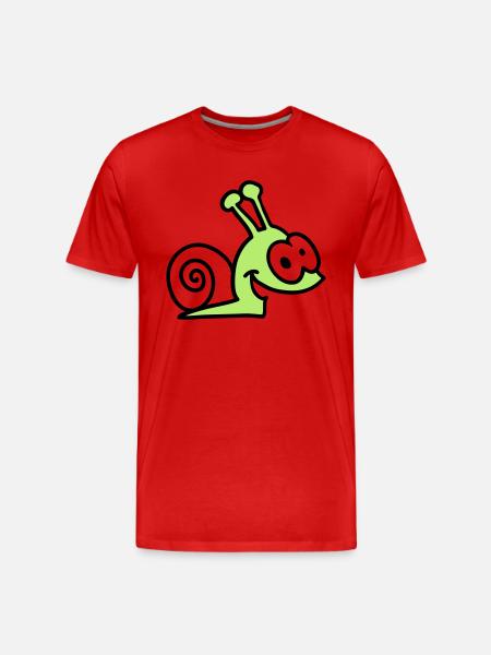 funny snail - Men's Premium Organic T-Shirt - red