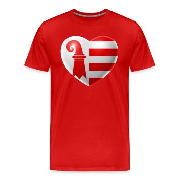 Coeur (Jura) - T-shirt bio Premium Homme - rouge - Devant - Damien (186cm)