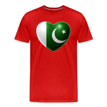 Herz (Pakistan) - Männer Premium Bio T-Shirt - Rot - Vorne - Damien (186cm)