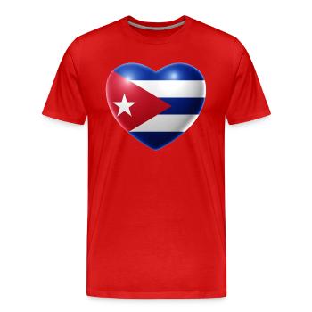Herz (Kuba / Cuba) - Männer Premium Bio T-Shirt - Rot - Vorne - Damien (186cm)