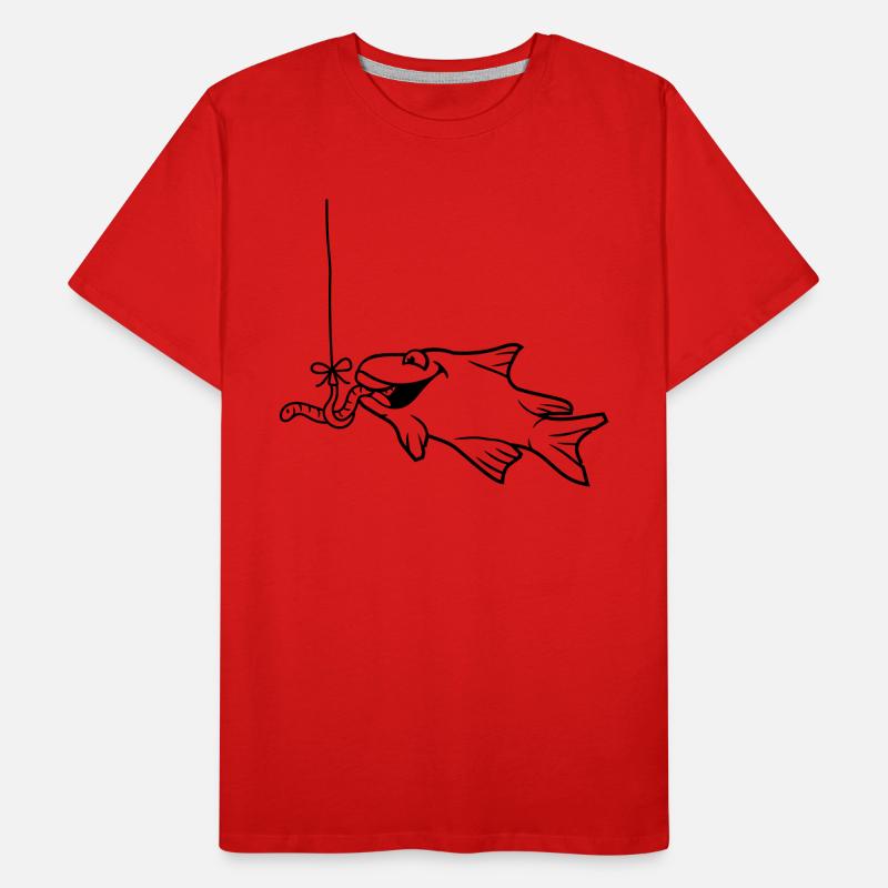 eat eat hunger worm hook fishhook string Men's Premium Organic T-Shirt