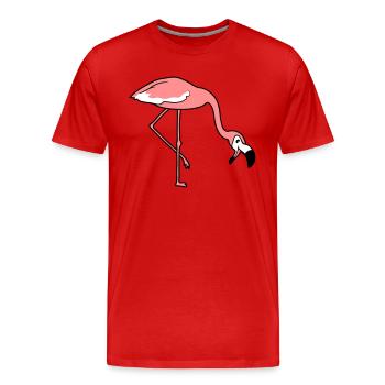 laugh mouth on food drink bow down flaming - Men's Premium Organic T-Shirt - red - Front - Damien (186cm)
