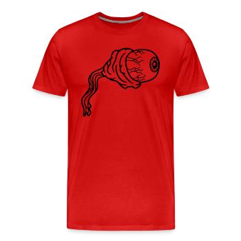 auge ausgerissen sehen zombie tot gestorben biohaz - Männer Premium Bio T-Shirt - Rot - Vorne - Damien (186cm)