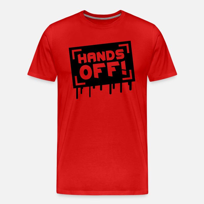 Hands Off Graffiti - Männer Premium Bio T-Shirt - Rot
