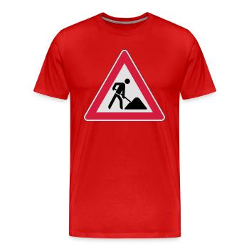 Baustelle - Männer Premium Bio T-Shirt - Rot - Vorne - Damien (186cm)