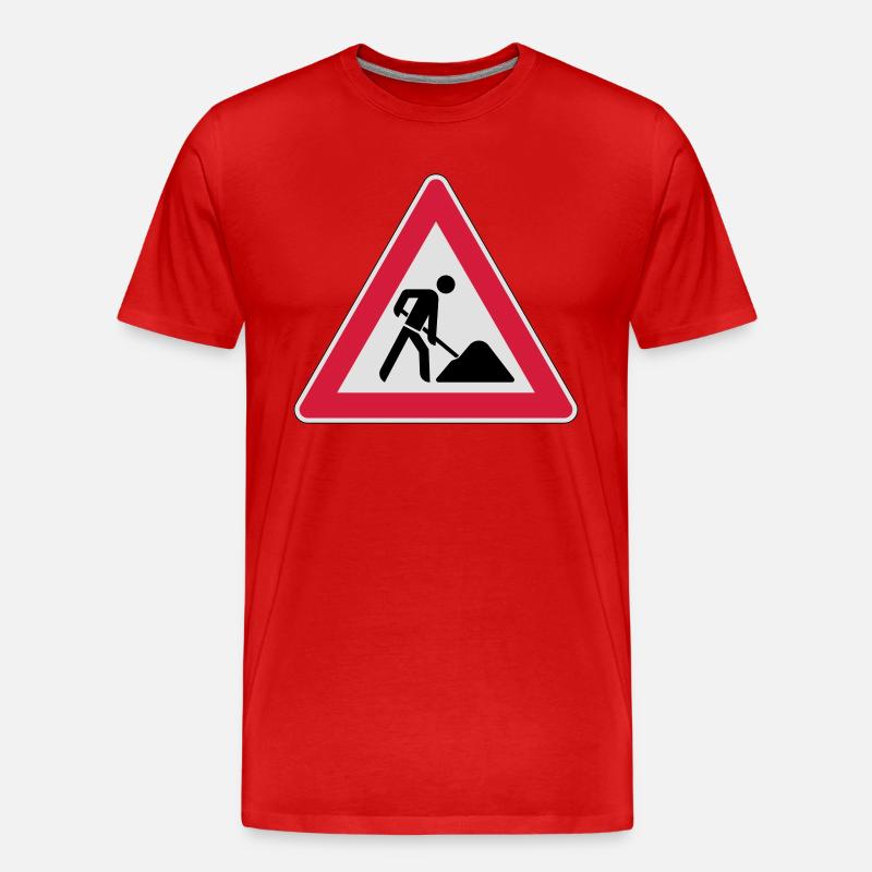 Baustelle - Männer Premium Bio T-Shirt - Rot