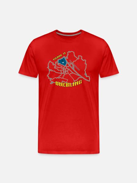 Döbling Wien 19 - Männer Premium Bio T-Shirt - Rot