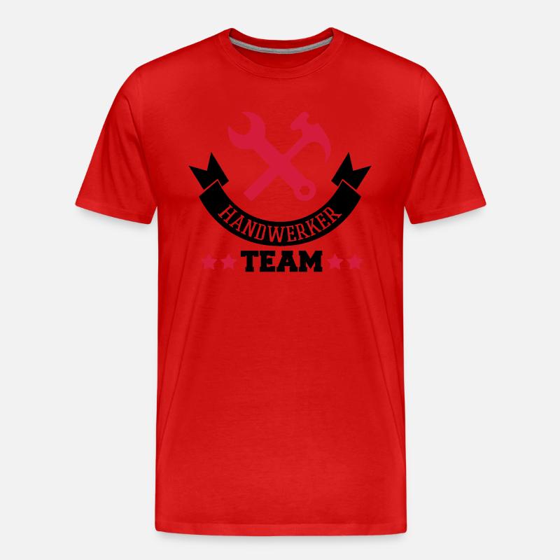 handwerker_team_2 - Männer Premium Bio T-Shirt - Rot