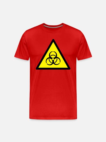 Warnung vor Biogefährung - Männer Premium Bio T-Shirt - Rot
