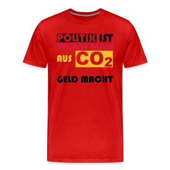 CO2, t-shirt, Klimawandel, Greta, Regierung, anti - Männer Premium Bio T-Shirt - Rot - Vorne - Damien (186cm)