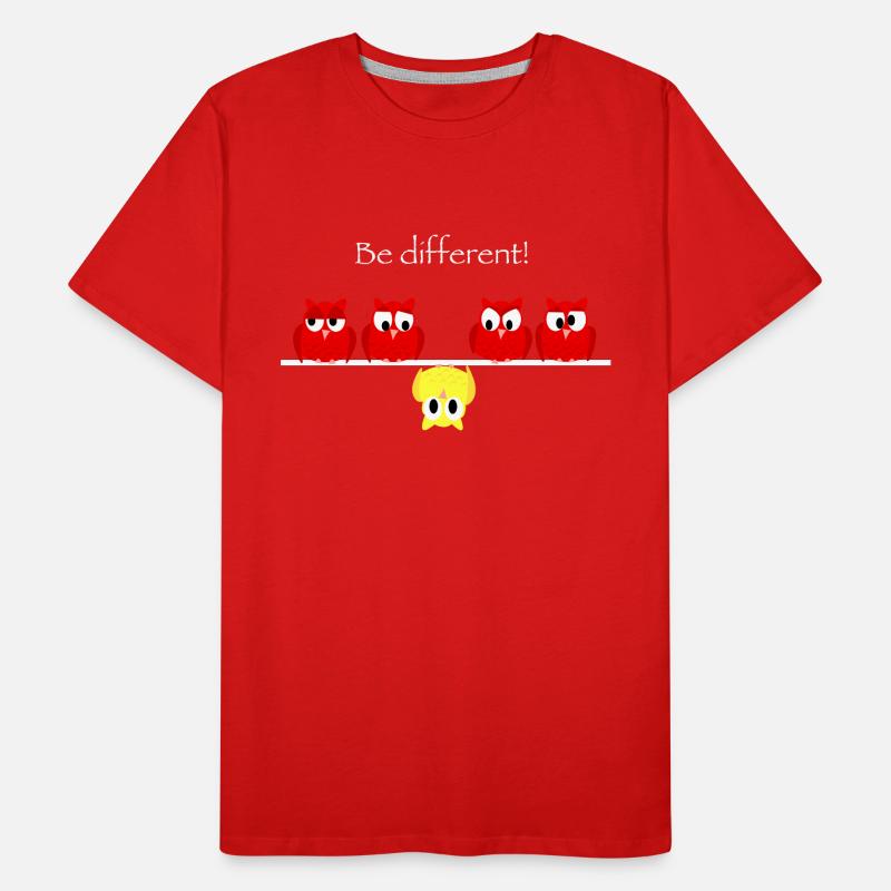 Be different - think different mit kleinen Eulen Männer Premium Bio T-Shirt
