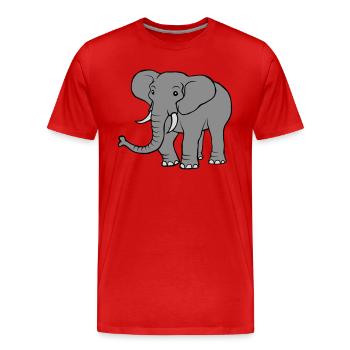 Large grey elephant - Men's Premium Organic T-Shirt - red - Front - Damien (186cm)