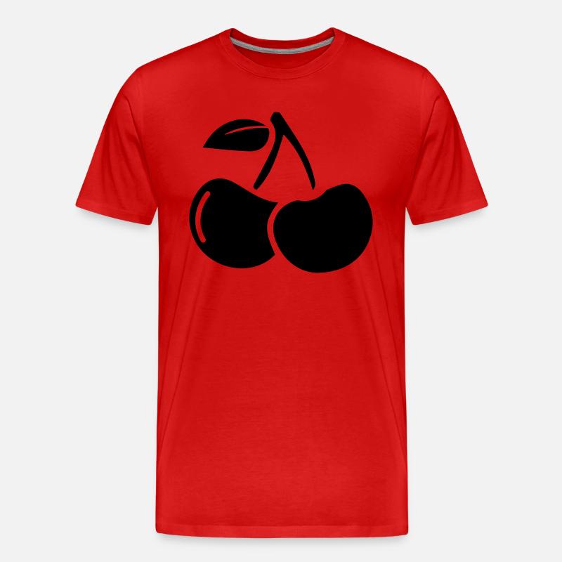 Kirschen symbol - Männer Premium Bio T-Shirt - Rot