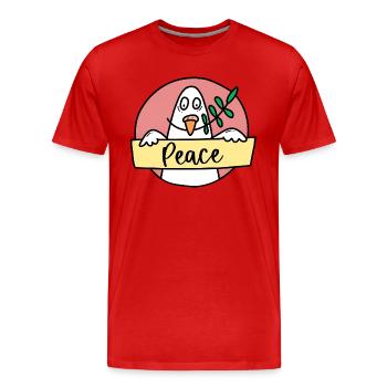 Colombe de la paix « Paix » - T-shirt bio Premium Homme - rouge - Devant - Damien (186cm)