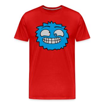 Hairy monster face - Men's Premium Organic T-Shirt - red - Front - Damien (186cm)