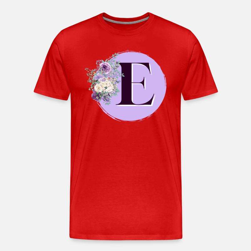 Brief E Blumenkranz - Männer Premium Bio T-Shirt - Rot