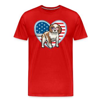 Cavalier King Charles Spaniel - Men's Premium Organic T-Shirt - red - Front - Damien (186cm)