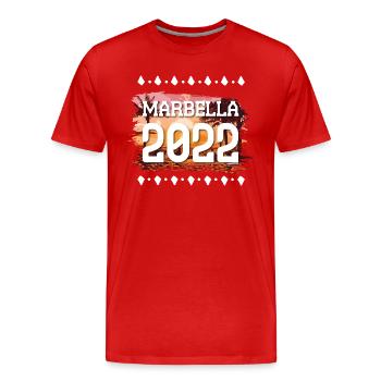 Marbella 2022 - Men's Premium Organic T-Shirt - red - Front - Damien (186cm)