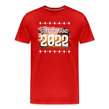 Golden Sands 2022 - Men's Premium Organic T-Shirt - red - Front - Damien (186cm)
