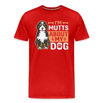 I Am Mutts About Dog Australian Shepherd - Men's Premium Organic T-Shirt - red - Front - Damien (186cm)